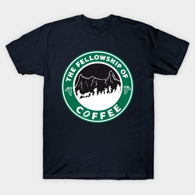 The Fellowship of Coffee T-Shirt by hammyclasing